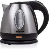 Tristar WK-1325 Wasserkocher, 1,2 l, 850 W, Schwarz, Edelstahl, Edelstahl, Wasserstandsanzeige, Drahtlos
