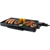 Steba Ultra-flacher BBQ Tischgrill, Hochwertige antihaftbeschichtete Grillplatte, Stufenlose Temperaturregelung, Alu-Druckguß-Grillplatte mit Grillmuster,