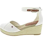Tommy Hilfiger Flag Closed toe Mid Wedge Sandale Beige in Gr. 41
