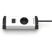 Ehmann Steckdosenleiste Multilader Aluminium, 1,5m, 1-fach, 1x USB-C, in weiß