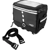 GRUPA TOPEX Fahrradtasche aus 600D Polyester TPU, wasserdicht, PVC-Fach für Smartphone, große Reißverschlusstasche, zwei Taschen mit Klettverschluss
