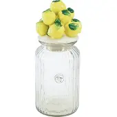 Kitchen Goods & More Bonboniere Glas Keramik Zitronen Retro Vintage Nostalgie Tischdeko Ø11cm H27cm
