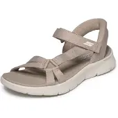 SKECHERS für Damen. 141481 Sandalias Slip-ins: GO WALK Flex - Illuminate taupe (37), Wohnung, Klettverschluss, Lässig, Sportlich, Strandbekl