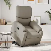 Prolenta Maison Exclusive - Relaxsessel mit Aufstehhilfe Cappuccino-Braun Kunstleder