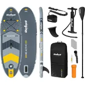 Rebel Aufblasbares SUP-Board zum Schwimmen, 244 cm, Paddel, -Set, Pumpe, Rucksack