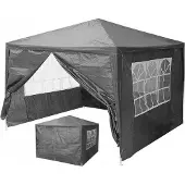 Northix Gewerbliches Gartenpavillonzelt, 3x3 m, 4 Wände, grau, MultiGarden