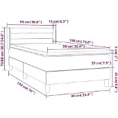 vidaXL Boxspringbett mit Matratze Dunkelblau 90x190 cm Samt