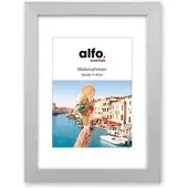 Alfo. Andria 30x40 cm silber, mit 20x28/ 20x30 cm Ppt (warm-weiß), MDF-Rahmen