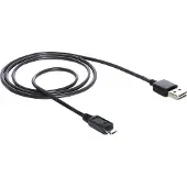 DeLOCK EASY-USB 2.0-A - USB 2.0 micro-B, 1m, 1 m, USB A, Micro-USB B, USB 2.0, Männlich/Männlich, Schwarz