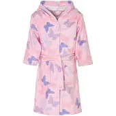 Playshoes Fleecebademantel "Schmetterlinge" in Rosa | Gr.: 110/116
