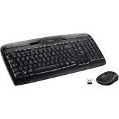 Logitech Wireless Combo MK330, Volle Größe (100%), Kabellos, USB, AZERTY, Schwarz, Maus enthalten