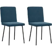 vidaXL Esszimmerstühle 2 Stk. Blau Samt