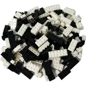 LEGO Steine Hochsteine Weiß und Schwarz Gemischt NEU! Menge 200x – Jede Mischung individuell zusammengestellt