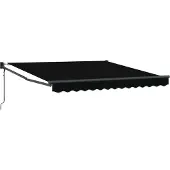 vidaXL Ausziehbare Markise Schwarz 350 x 250 cm Polyester und Metall