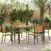 vidaXL Outdoor-Stühle 4 pcs Creme, Braun, Gartenstühle Design Möbel Neu