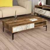 Dmora Couchtisch Diadem 105x60x32,6h cm Braun, Zeitschriftenhalter