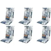 Gardissimo 6x 2112 Hochlehner Gartenstuhl Auflagen 120x50x8cm blau
