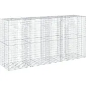 vidaXL Gabione mit Deckel 400x100x200 cm Verzinktes Eisen
