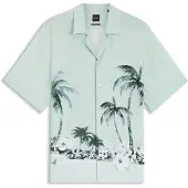 BOSS für Herren. 50559632 Hemd Regular fit mit türkisem Aufdruck (XL), Lässig, Viskose, Kurzarm