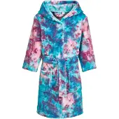 Playshoes Fleece-Bademantel Batik in türkis | Gr.: 110-116