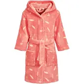 Playshoes Fleece-Bademantel Surfbrett Palmen in rosa | Gr.: 134-140