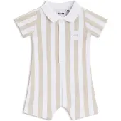 BOSS Baby-Strampler aus Baumwolle mit Streifen-Muster und Polokragen Grösse 74
