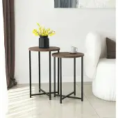 Dmora Couchtisch Furud 70x35x55h cm Braun Rundform