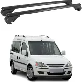 Omac Dachträger für Opel Combo C 2001-2011 Gepäckträger Grundträger Alu Schwarz 2x