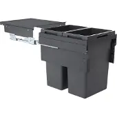 Hailo Abfallsammler 3619751 CE Slide Euro-Cargo 2x 38 Liter dunkelgrau