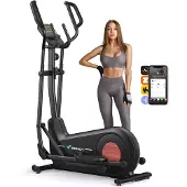 Merach Crosstrainer Heimtrainer, Leises Hometrainer Fahrrad, mit 2 Wasserbecherhalter, 180kg Belastbar