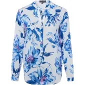 Marie Lund Blusenshirt in blau weiß - 0070 | Gr.: 36