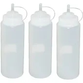 GVK 3 Stück transparente Quetschflaschen 1 Liter Dosierflasche Spenderflasche Dressingflasche