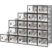 OEM Schuhkasten - Staubeständige Schuhkästchen - 18 Stück - Schwarz
