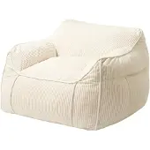 Bananair Sitzsack-Sessel aus Cord 100x110 cm, weiß