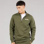Ellesse Herren Benevento 1/4 Zip Sweatshirt Khaki