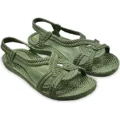 Brasileras Damen, Kinder Mädchen Zehensandalen rutschfester bequem schuhe strand/schwimmbad/stadt grünes militär 37 EU - UBKEMA