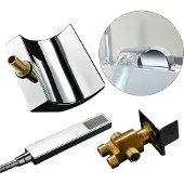 OEM Waschbeckenarmatur, zeitgenössischer Stil, langlebige Messingkonstruktion, Silber