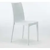 GRAND SOLEIL Bistrot Poly Rattan Bar Garten Eisdiele Stühle stapelbar - Weiß