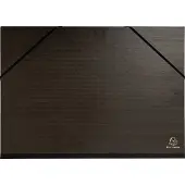Exacompta 548015E 4x Zeichenmappe mit Gummizug und 3 Klappen für Format DIN A3, Kraft schwarz, 32x45cm - Schwarz