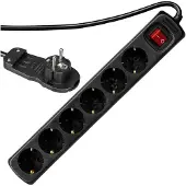 REV 12626514, 2 m, Drinnen, Schwarz, 6 AC-Ausgänge, 230 V, 3680 W