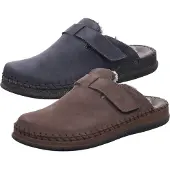 Rohde Herren Pantoffel Hausschuh Leder Warmfutter Alassio 6790, Größe:47 EU, Farbe:Blau