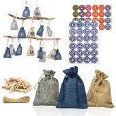 Dune Design DIY Adventskalender zum Befüllen - 24 Geschenk Säckchen - Komplettes Bastelset