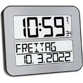 TFA-Dostmann Digitale Funkwanduhr mit Datum und Wochentagsanzeige TIMELINE MAX 60.4512.54