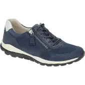 Gabor ROLLINGSOFT Damenschuhe - bequeme Schnür- Halbschuhe blau Freizeit NEU
