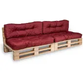 Bananair Palettenkissen lot x2 aus polyester 120x80cm/120x40cm, rot