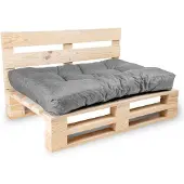 Bananair Palettenkissensitz aus polyester 120x80x15 cm, grau