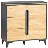 AEA Edle Designer Wohnwand Grau Beige Wohnwände Vitrine Kommode Wohnzimmer Set 4tlg.