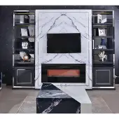 AEA Luxus Wohnwand RTV Lowboard TV Ständer Grau Silber Vittine Holz Modern