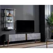 AEA Designer Set 2 tlg. Wohnwand Lowboard Wandschrank Luxus Möbel Wohnwände
