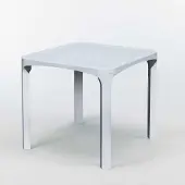 GRAND SOLEIL Poly-Rattan-Bartisch für den Außenbereich 80x80 Olè - Weiß